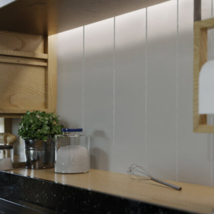 Lambris PVC 250mm installé dans cuisine