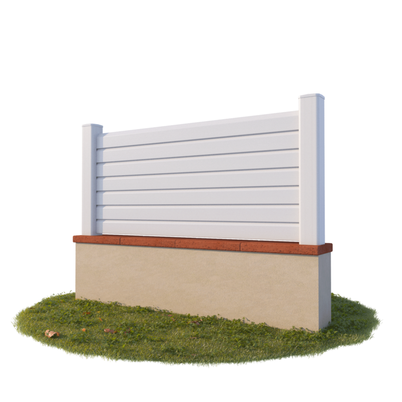 Kit Clôture PRO 90 cm x 190 cm 8 Kit de clôture PRO de 90 cm en PVC avec 7 soubassements