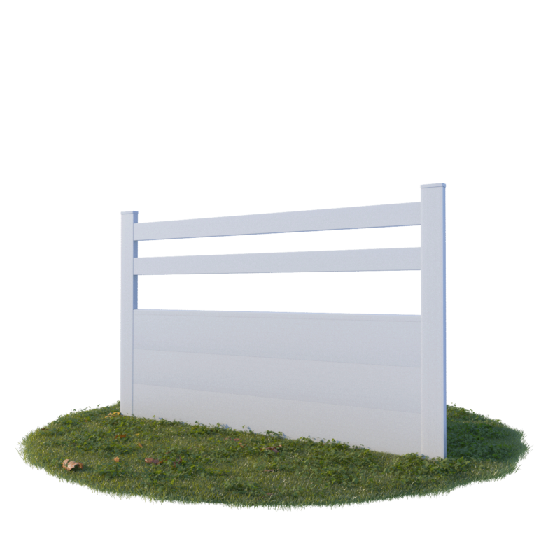 Kit de clôture SLIM 120 cm avec 2 lisses droites et 3 soubassements