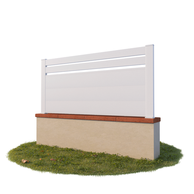 Kit de clôture SLIM 90 cm avec 2 lisses droites et 3 soubassements