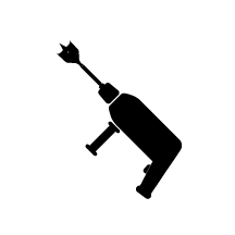 Pictogramme d'une perceuse avec foret