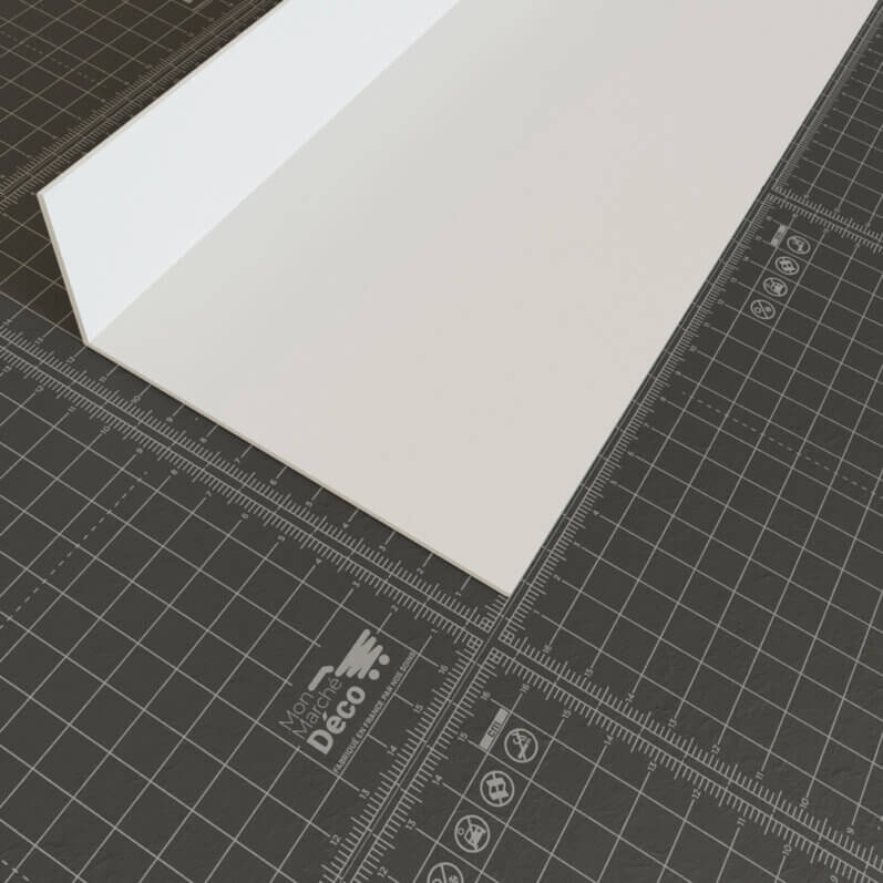 Cornière Asymétrique PVC - Profil de finition blanc de type cornière asymétrique
