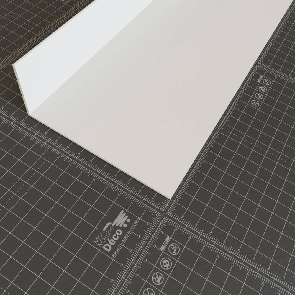 Cornière PVC 80 x 120 x 2.4 mm - blanc - crantée - 1 colis = 5x6ml