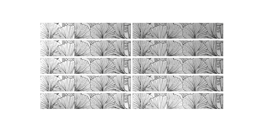 Contremarche - Ginkgo Noir et Blanc 4 lot 10 gynko nb