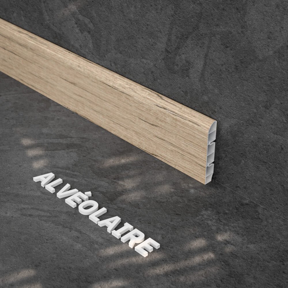 Pourquoi mettre des plinthes et comment les poser ? 10 Plinthe PVC Alvéolaire 1.90 m - Chêne Veiné