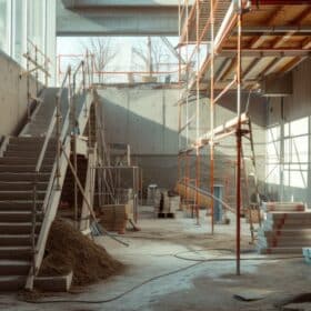 Travaux de second-oeuvre - Intérieur d'une maison en travaux