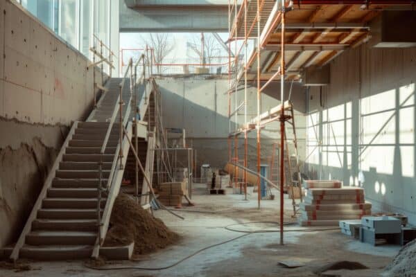 Travaux de second-oeuvre - Intérieur d'une maison en travaux