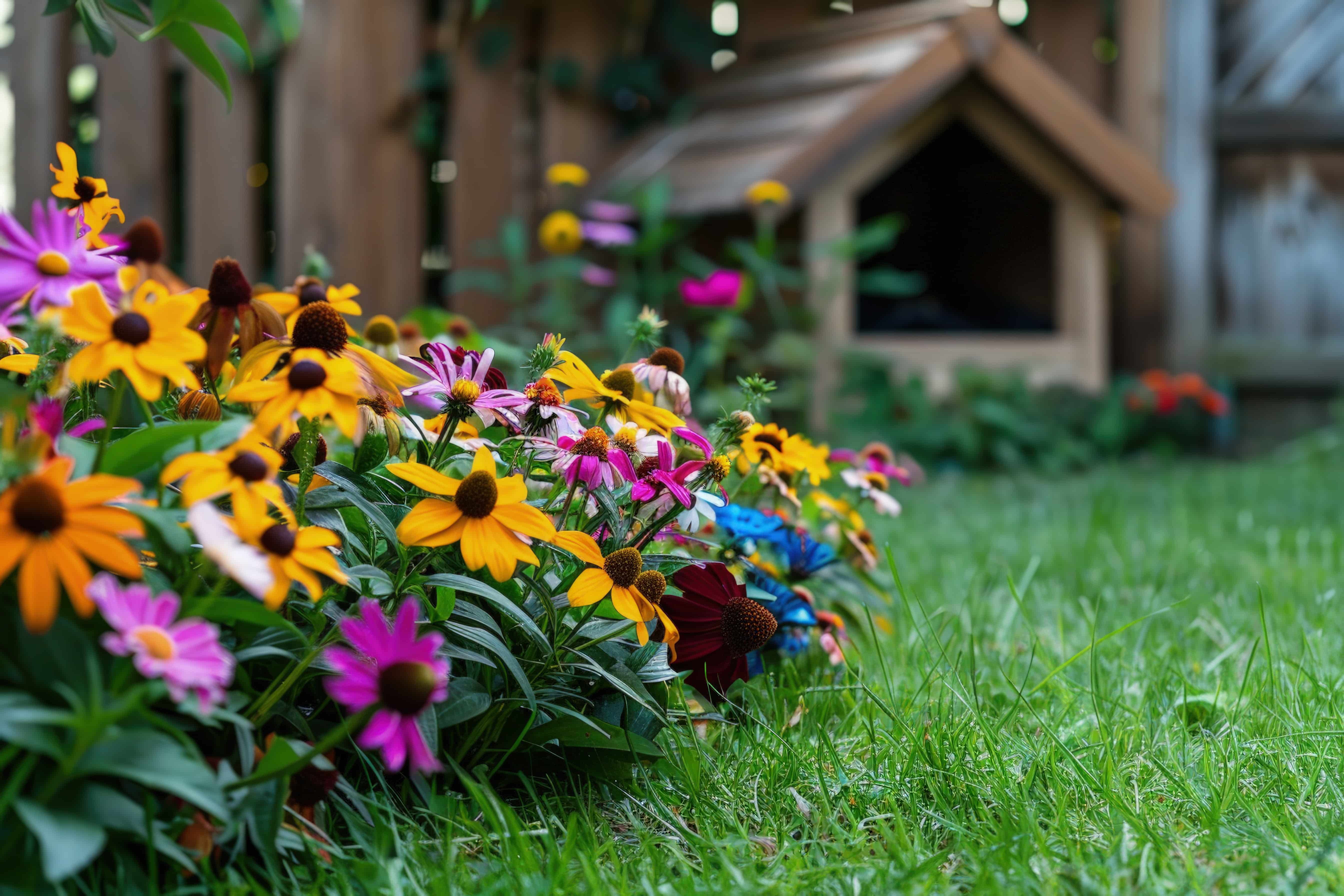 Comment aménager son jardin – Un parterre de fleurs dans un jardin