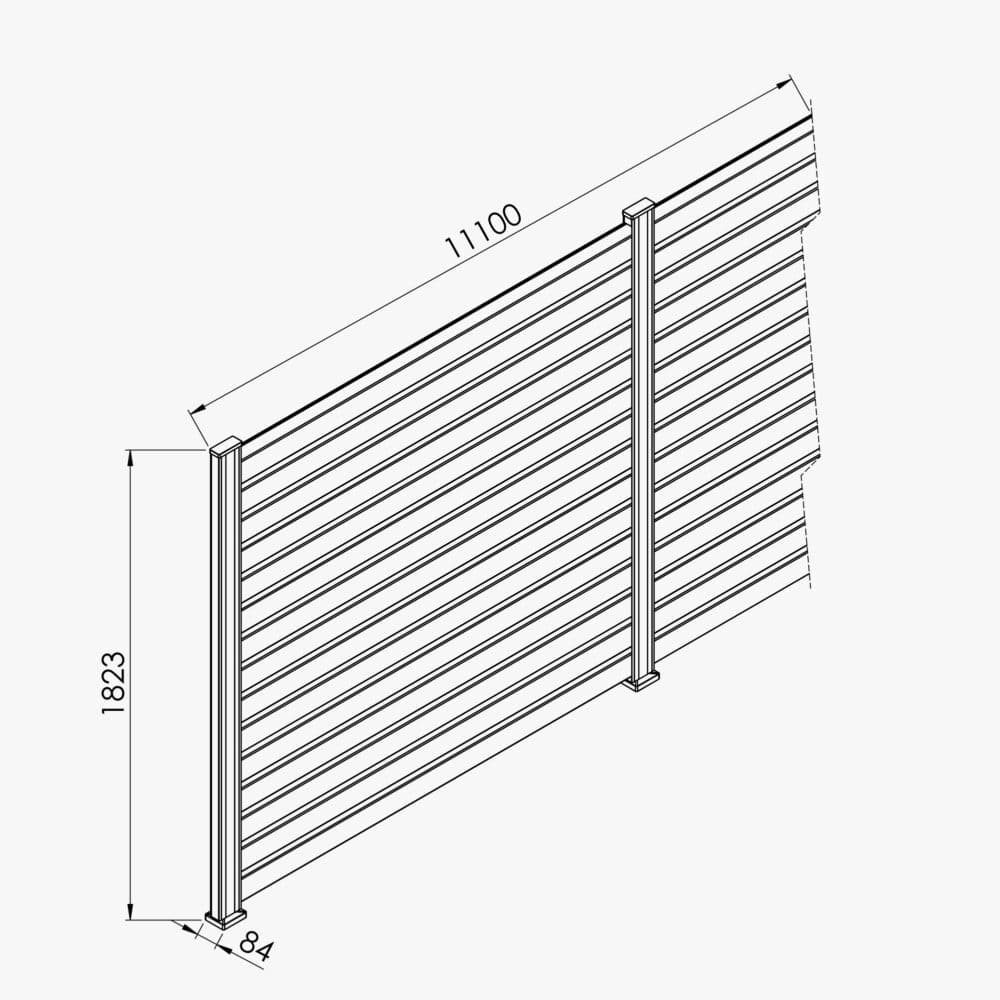 Kit Clôture SLIM PVC Blanc H. 180 cm x L. 11.10 m - 15 Lisses claire-voie – Image 4