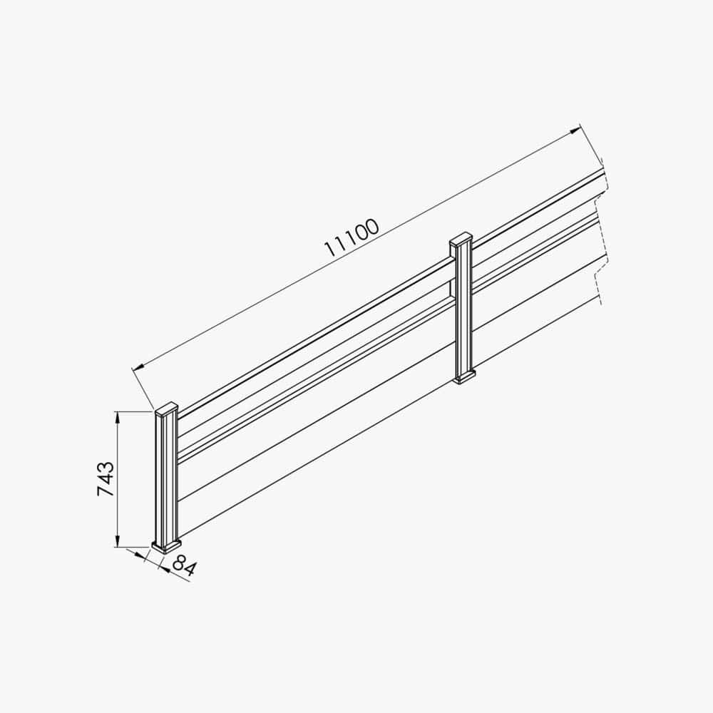 Kit Clôture SLIM PVC Blanc H. 72 cm x L. 11.10 m - 1 lisse + 2 soubassements – Image 4