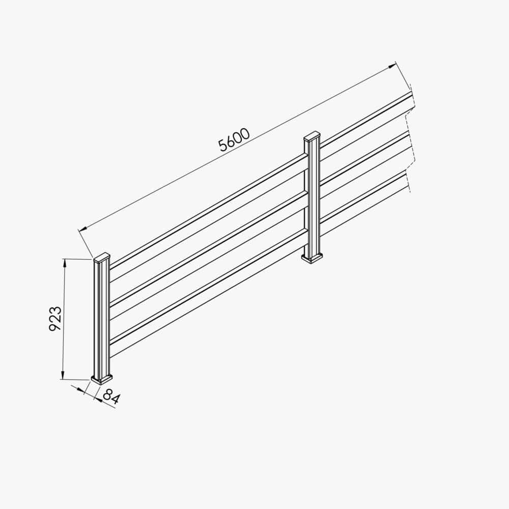 Kit Clôture SLIM PVC Blanc H. 90 cm x L. 5.60 m - 3 Lisses – Image 4