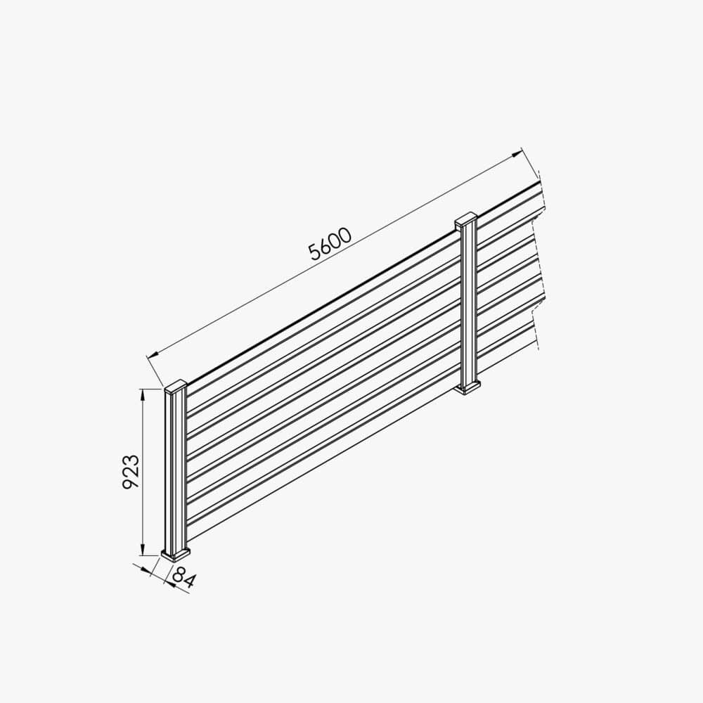 Kit Clôture SLIM PVC Blanc H. 90 cm x L. 5.60 m - 7 Lisses claire-voie – Image 4