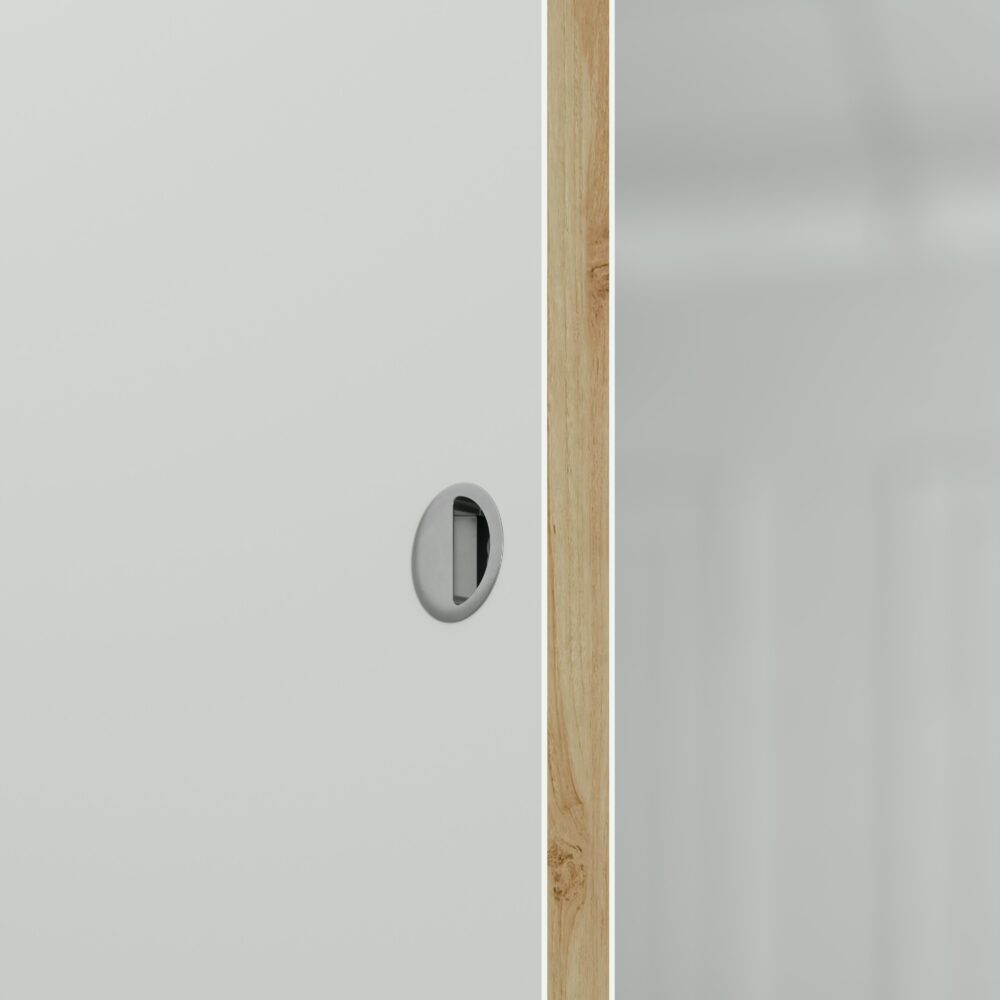 Porte Coulissante avec Rail - Prépeinte Gravée Dressing 83 cm – Image 2