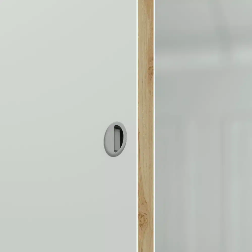 Porte Coulissante à Disparition Dans Le Mur – Blanc, Kit Complet Avec Serrure, Tailles 60/70/80