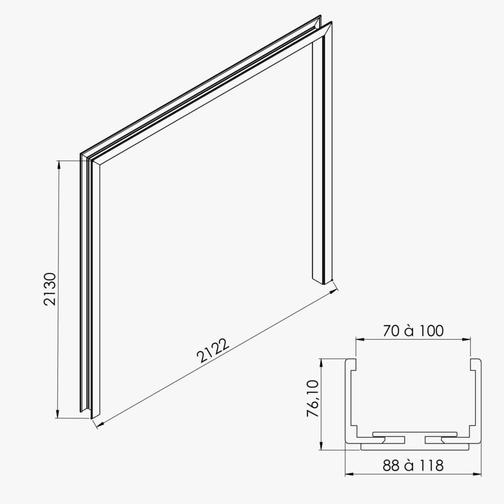 Habillage de Cloison 2.20 m - Blanc – Image 4