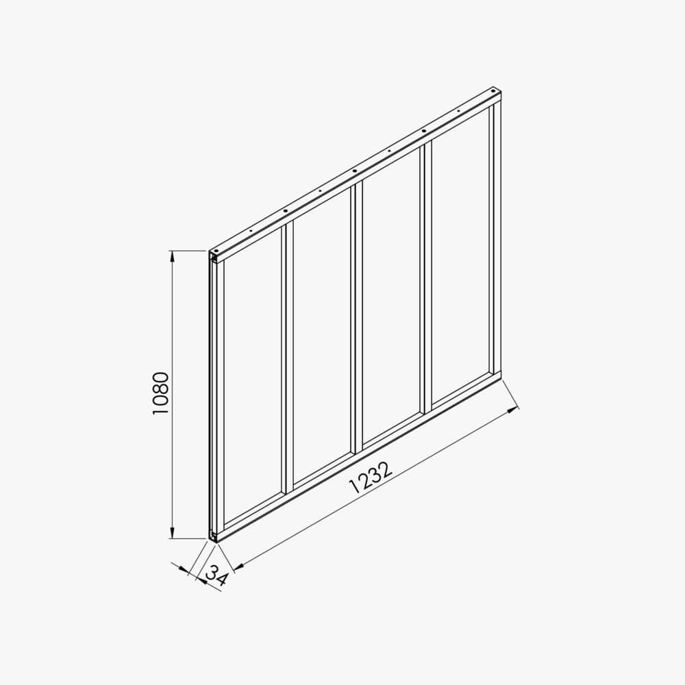 Verrière 4 Carreaux - À Monter - Noir Sablé - Verre Dépoli – Image 4