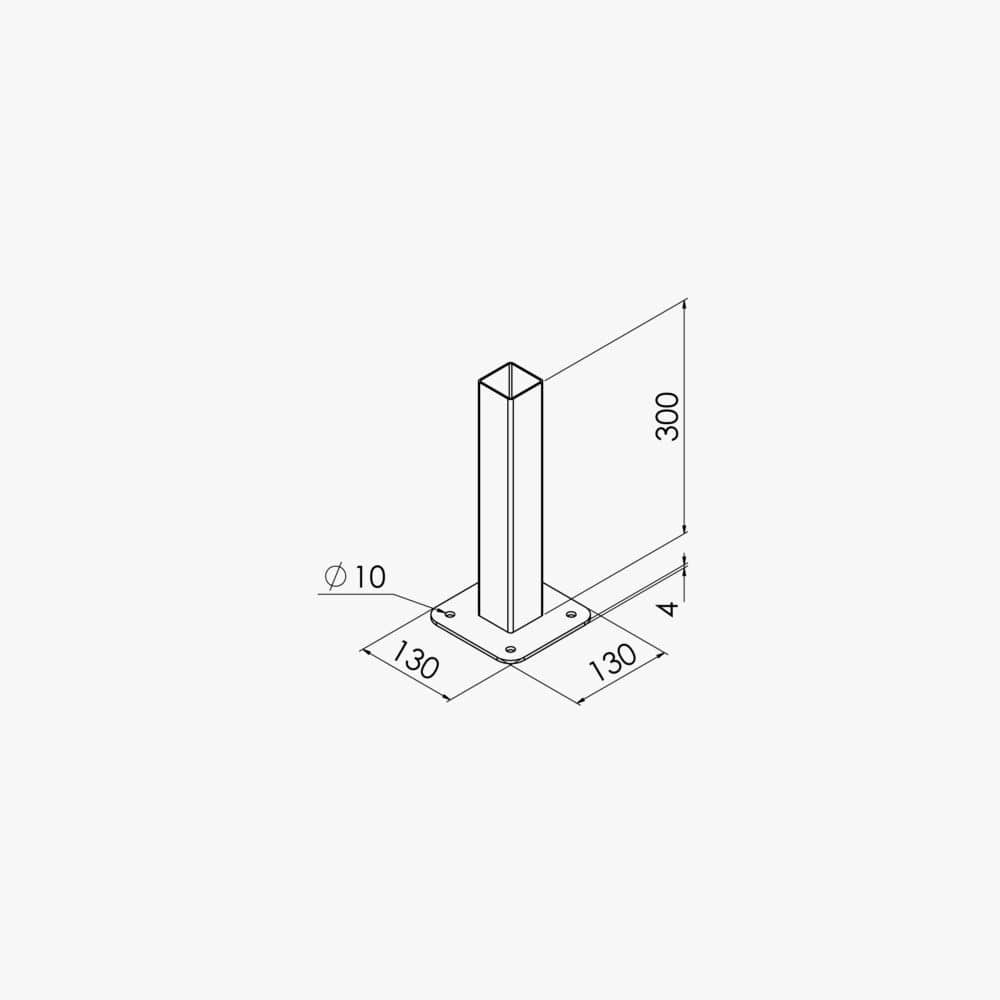 Platine pour poteau de clôture PVC PRO 30 cm – Image 4