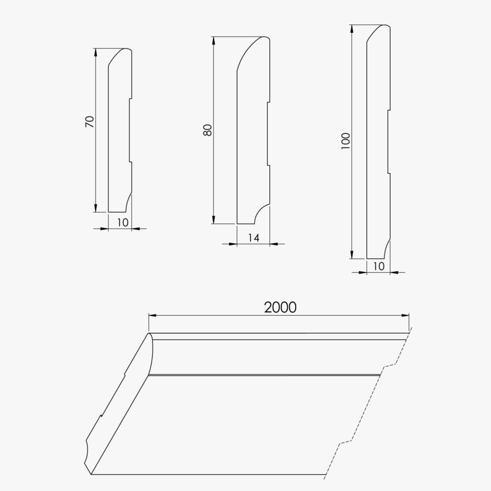 Plinthe MDF 2 m - Chêne Naturel – Image 4