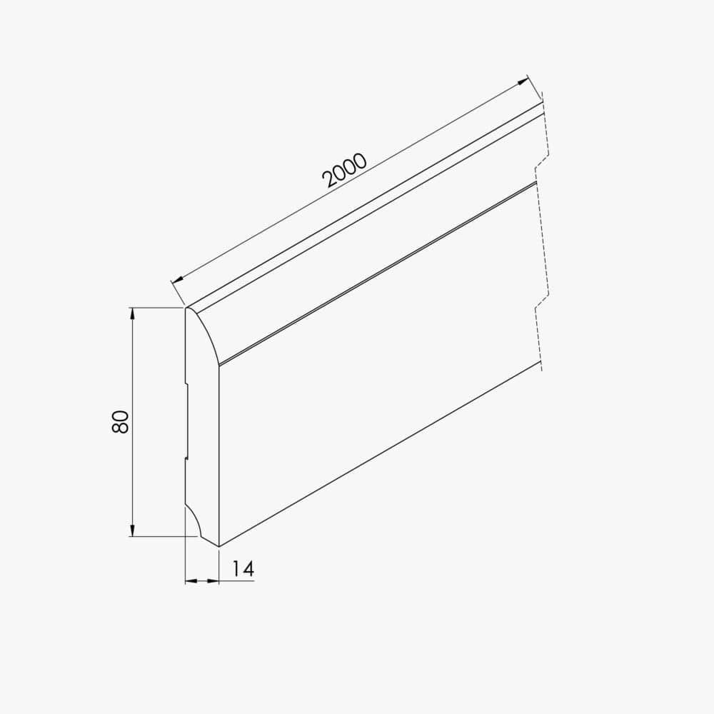 Plinthe MDF 2 m - Chêne Français – Image 3