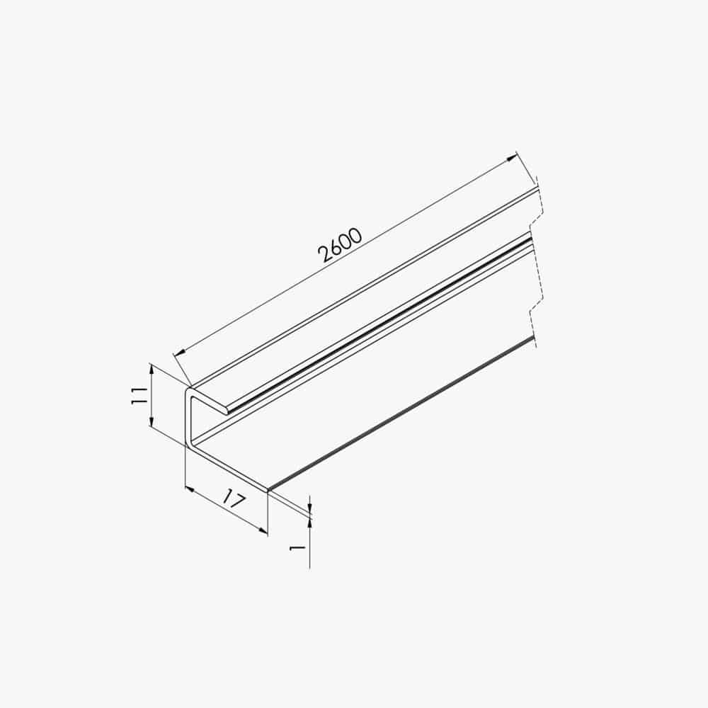 Profil d'Arrêt PVC Alimentaire 8 mm - Longueur 2.60 m - Blanc – Image 3