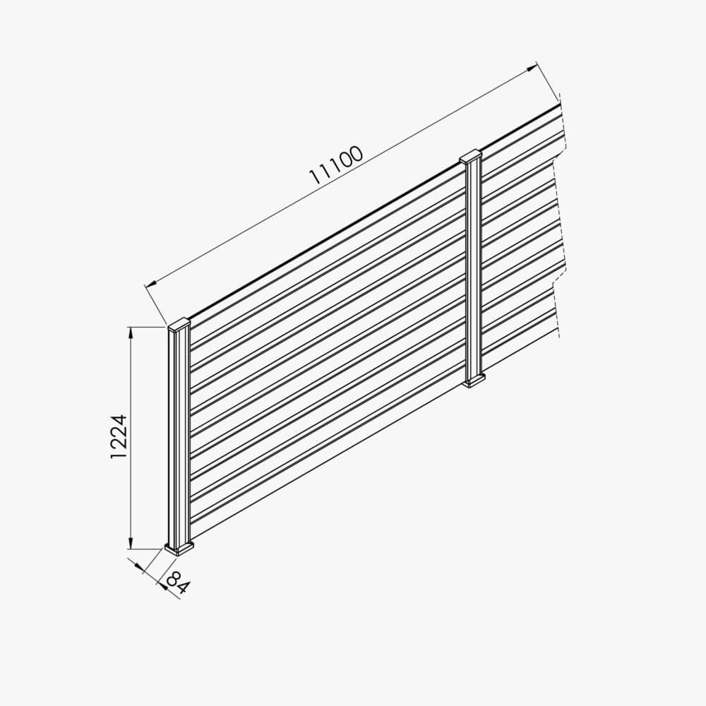 Kit Clôture SLIM PVC Blanc H. 120 cm x L. 11.10 m - 10 Lisses claire-voie – Image 4