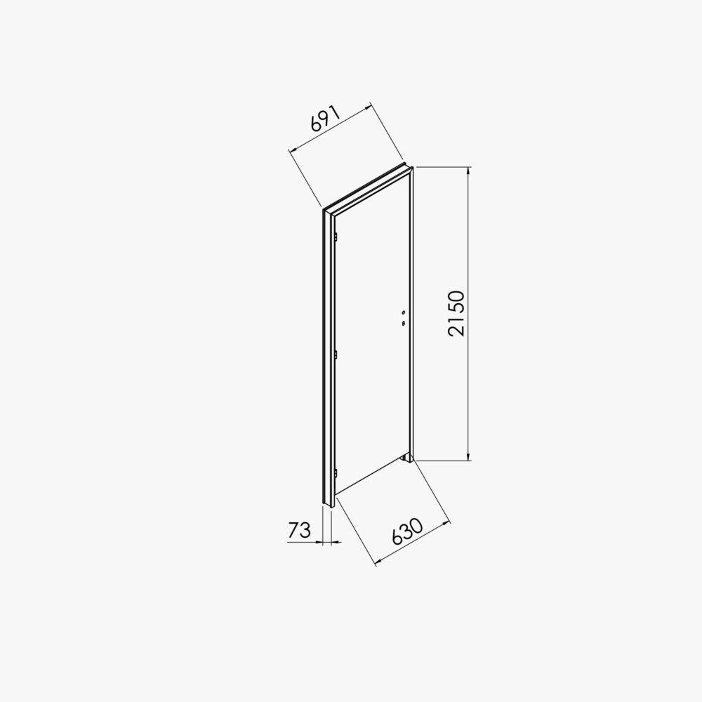 Bloc-Porte Blanc Laqué Plane H. 204 x l. 63 cm – Image 4