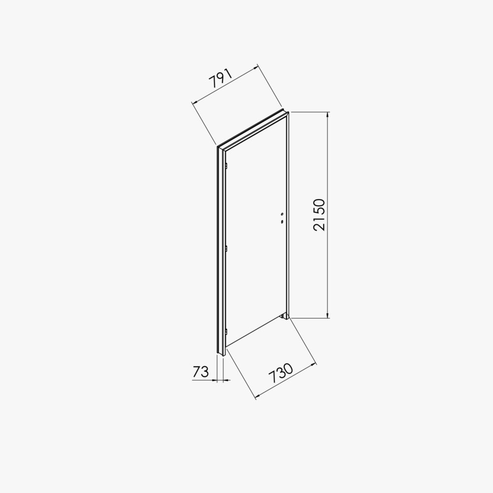 Bloc-Porte Blanc Laqué Plane H. 204 x l. 73 cm – Image 4