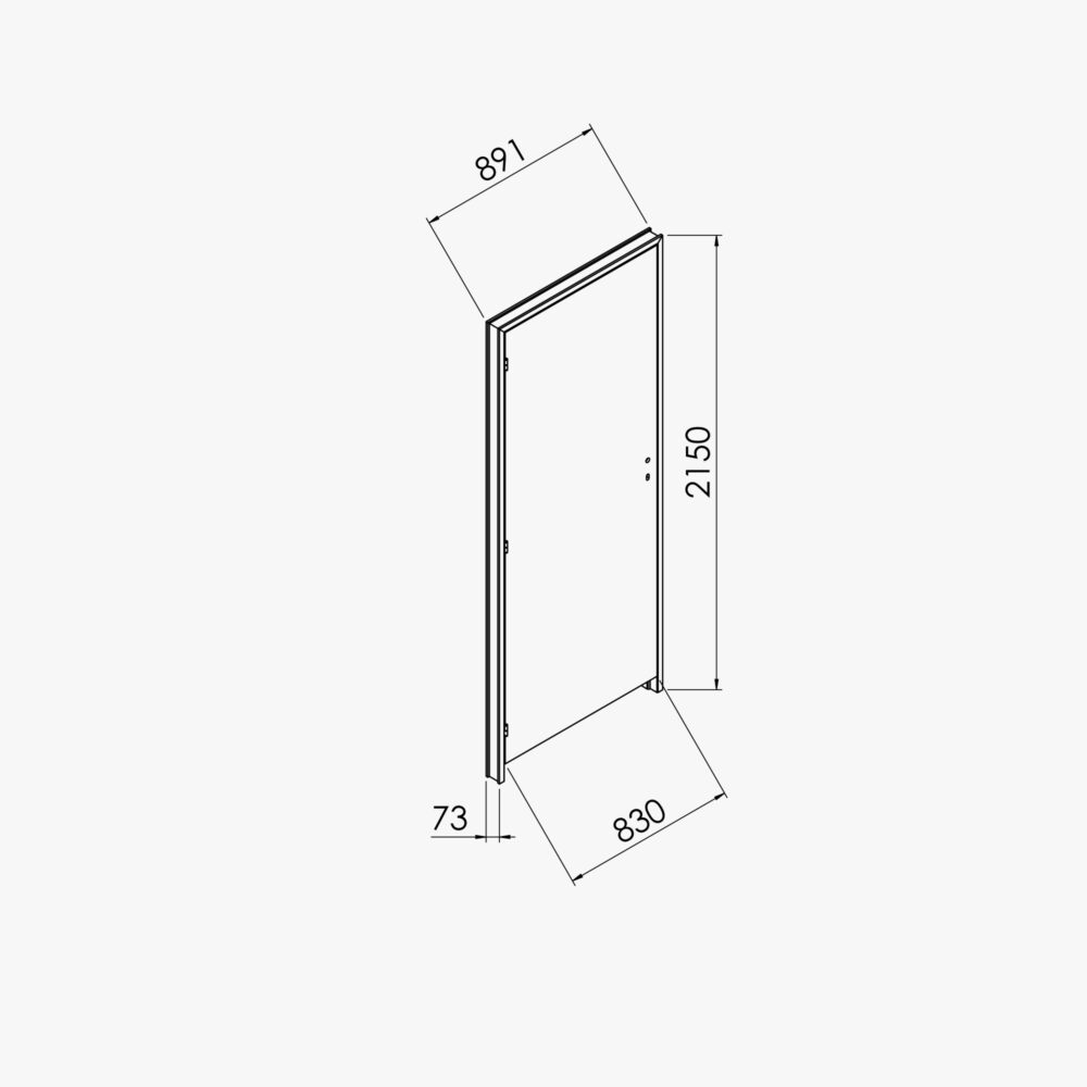 Bloc-Porte Blanc Laqué Plane H. 204 x l. 83 cm – Image 4