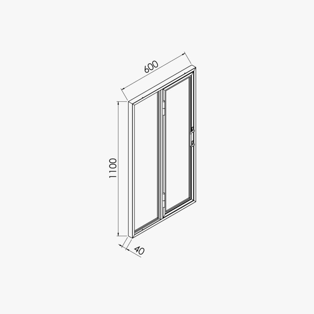 Verrière Ouvrante en Acier 2 Carreaux - Noir – Image 4