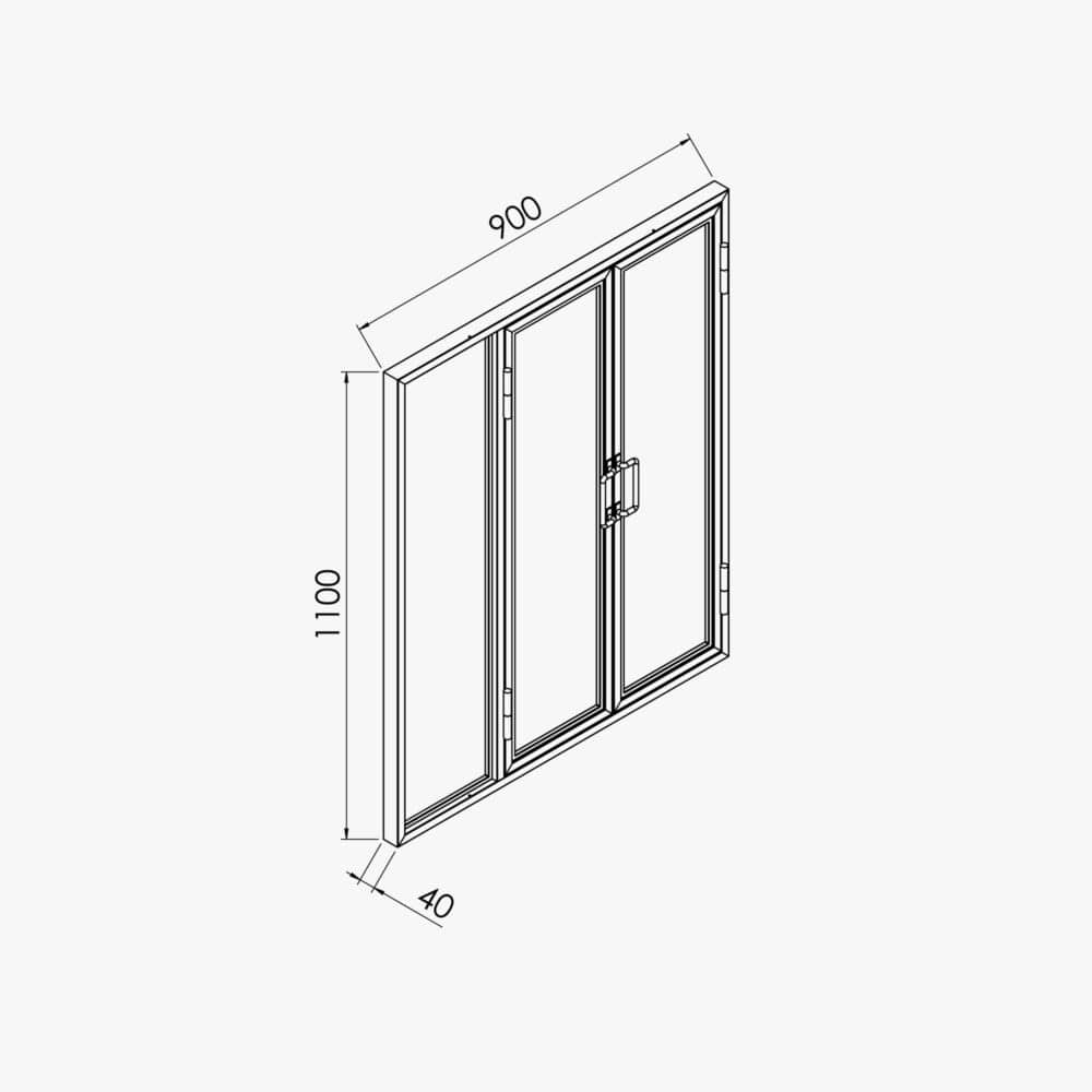 Verrière Ouvrante en Acier 3 Carreaux - Noir – Image 4