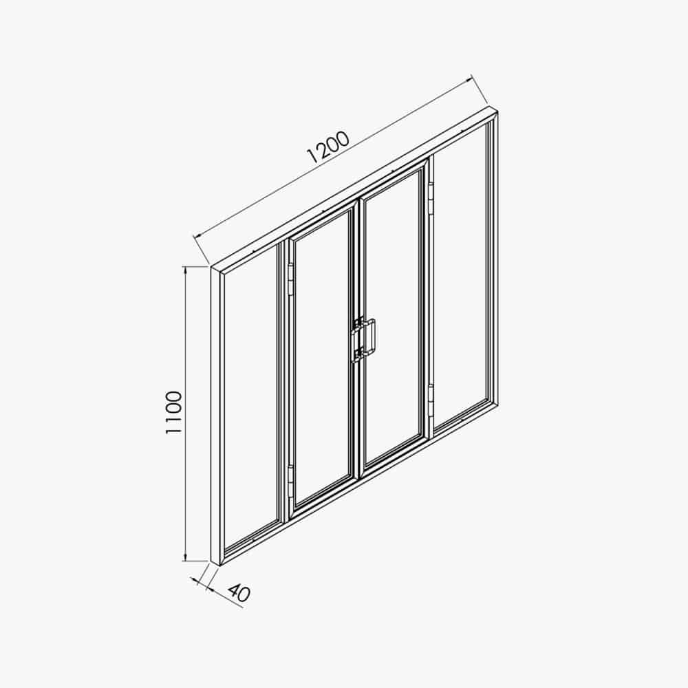 Verrière Ouvrante en Acier 4 Carreaux - Noir – Image 4