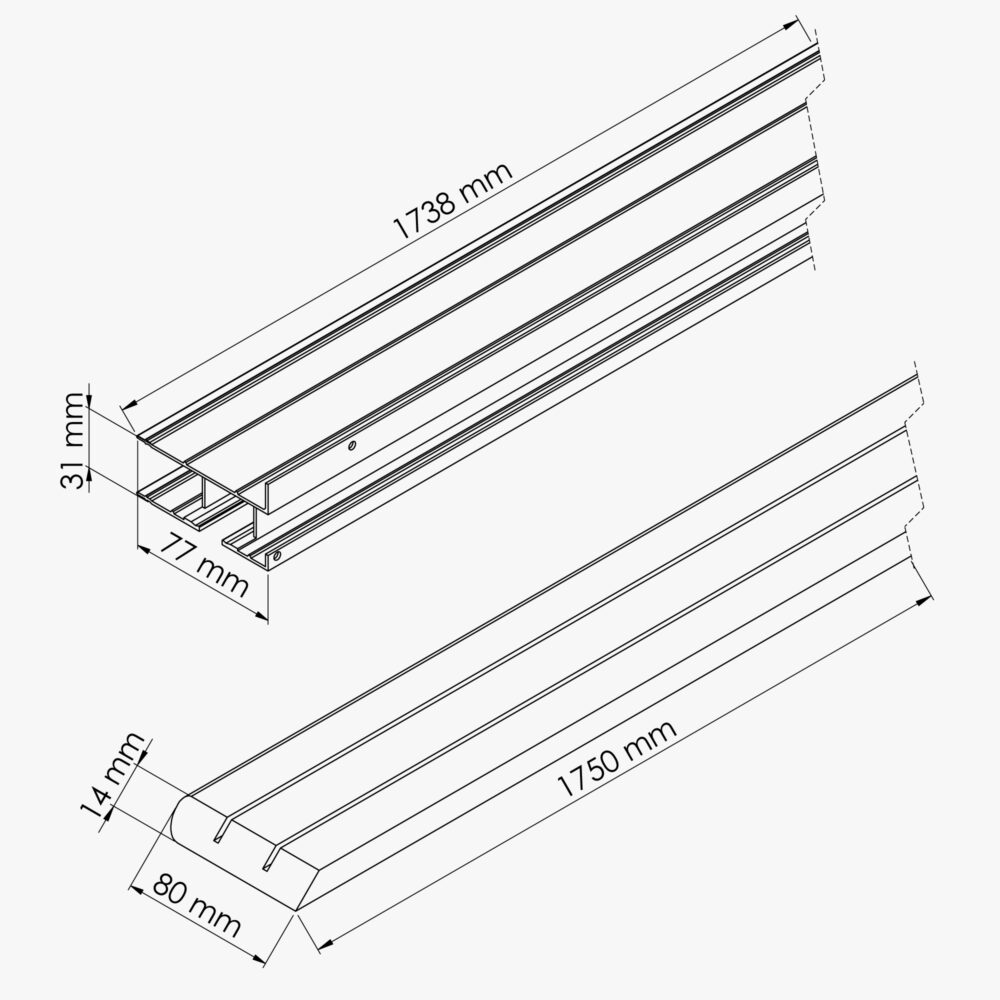 Rail Coulissant Coulicool - Prépeint Blanc - 83 cm – Image 4