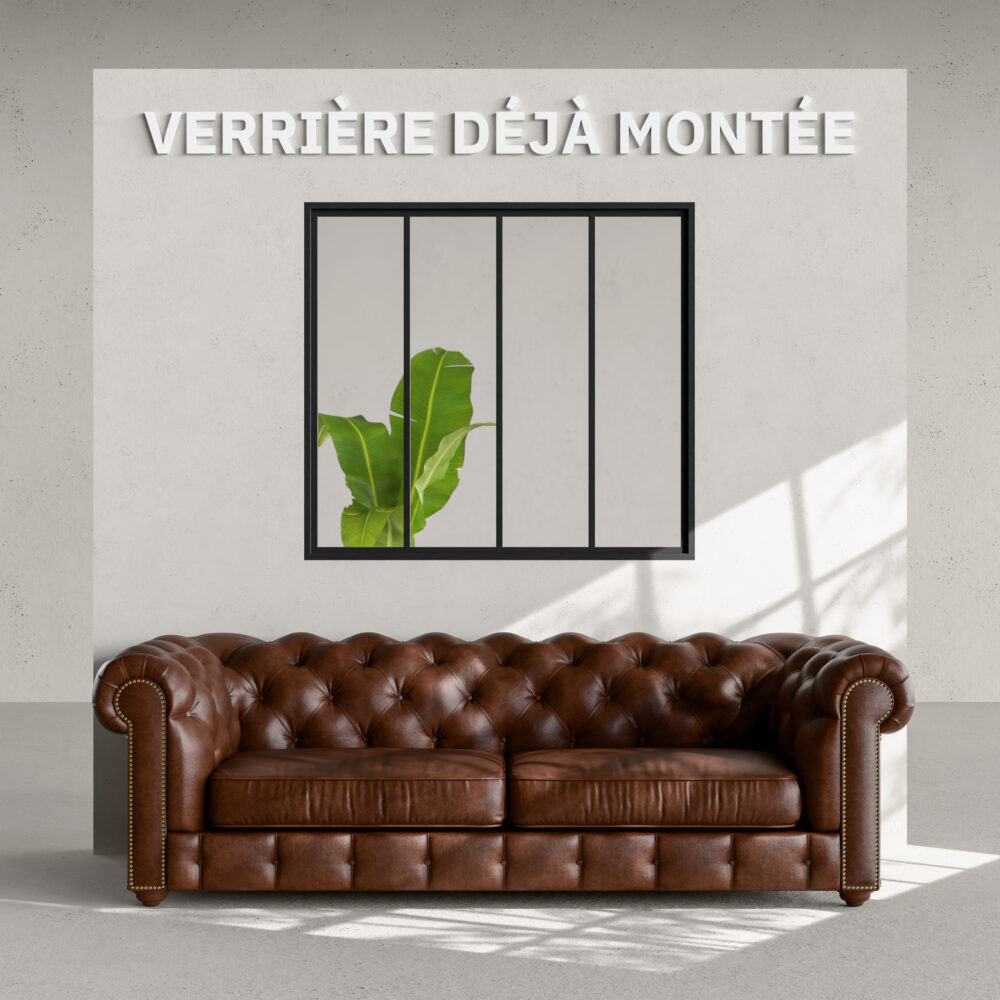Verrière 4 Carreaux - Déjà Montée - Noir Mat