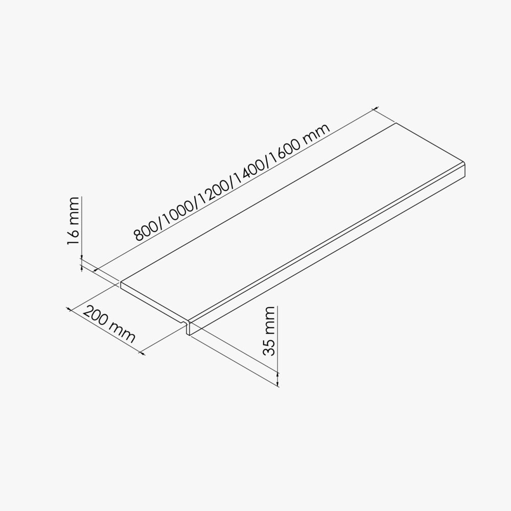 Appui de fenêtre PVC l. 20 cm x ép. 16 mm - Blanc – Image 4