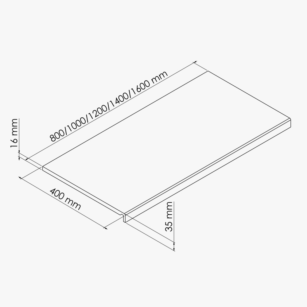 Appui de fenêtre PVC l. 40 cm x ép. 16 mm - Blanc – Image 4