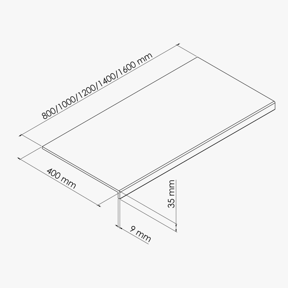 Appui de fenêtre PVC l. 40 cm x ép. 9 mm - Sable – Image 4