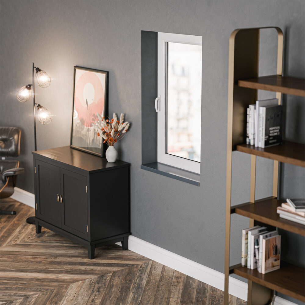 Appui de fenêtre PVC l. 20 cm x ép. 9 mm - Anthracite – Image 3
