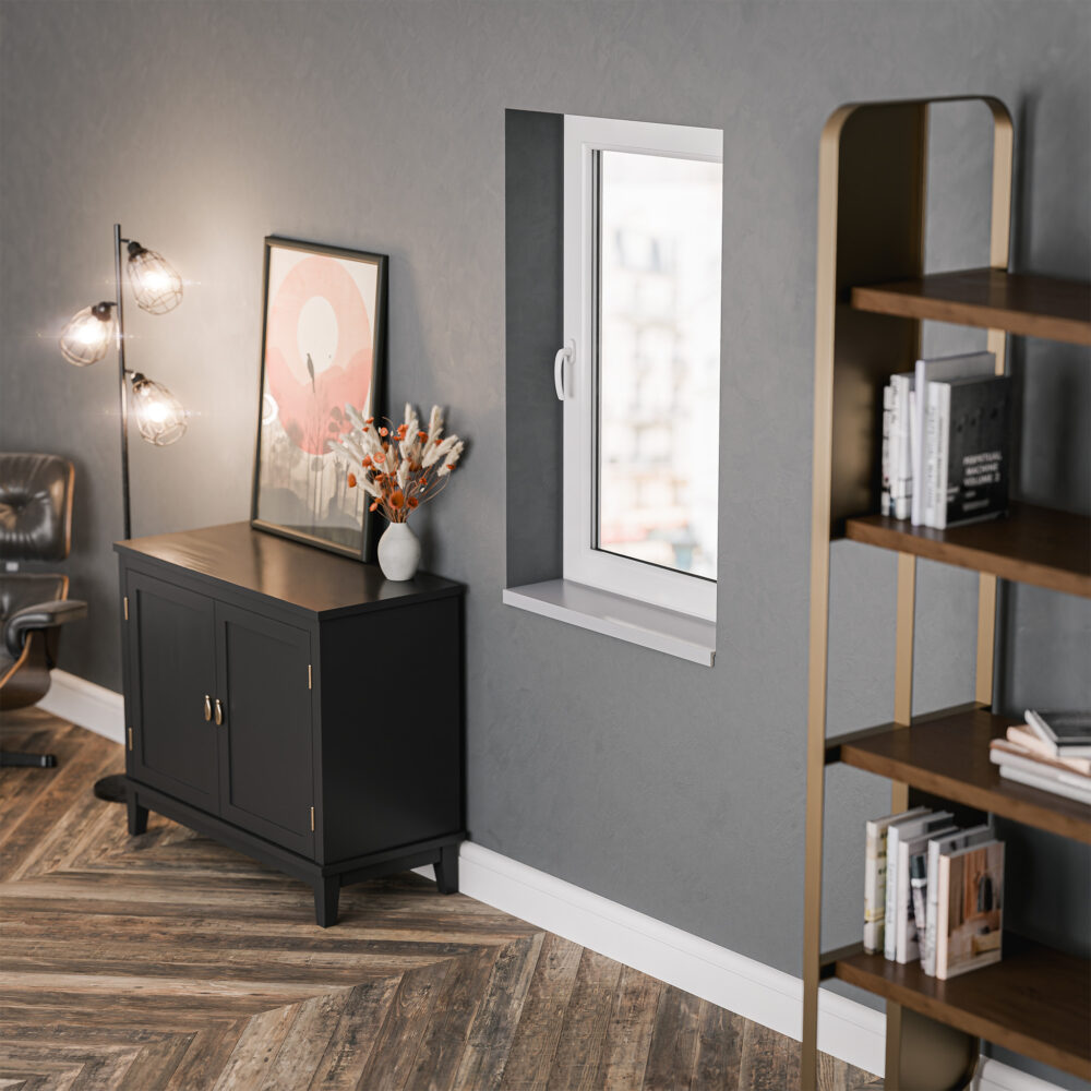 Appui de fenêtre PVC l. 20 cm x ép. 9 mm - Gris – Image 3