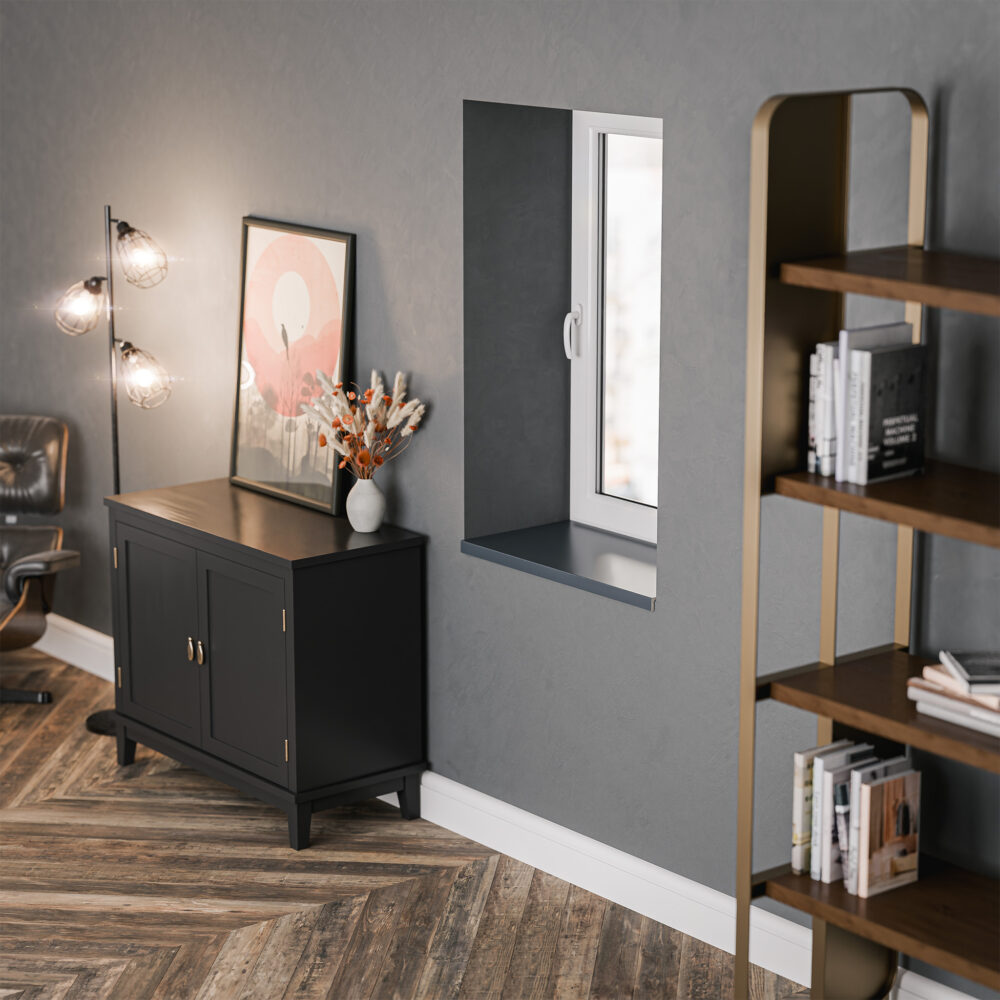 Appui de fenêtre PVC l. 40 cm x ép. 9 mm - Anthracite – Image 3
