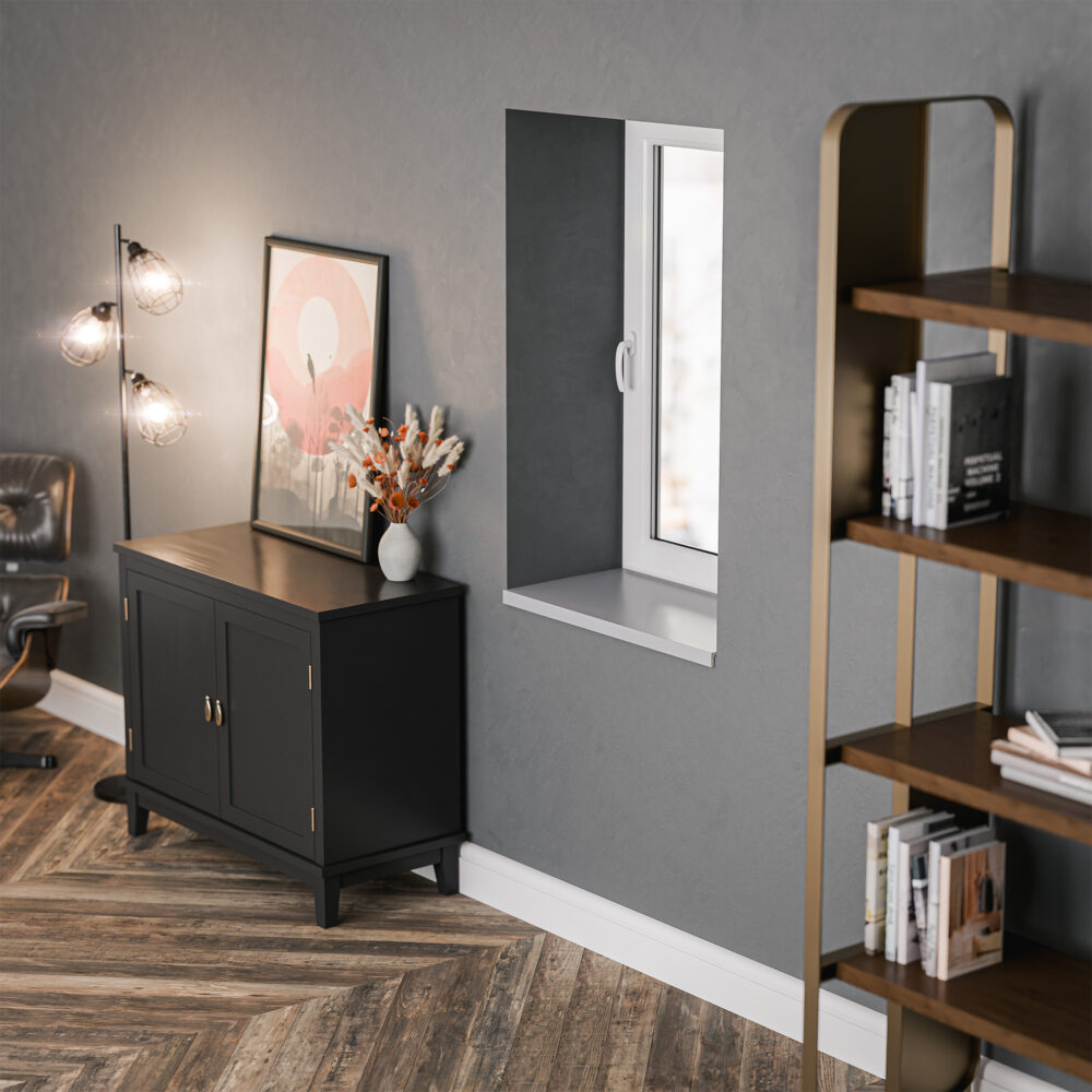 Appui de fenêtre PVC l. 40 cm x ép. 9 mm - Gris – Image 3