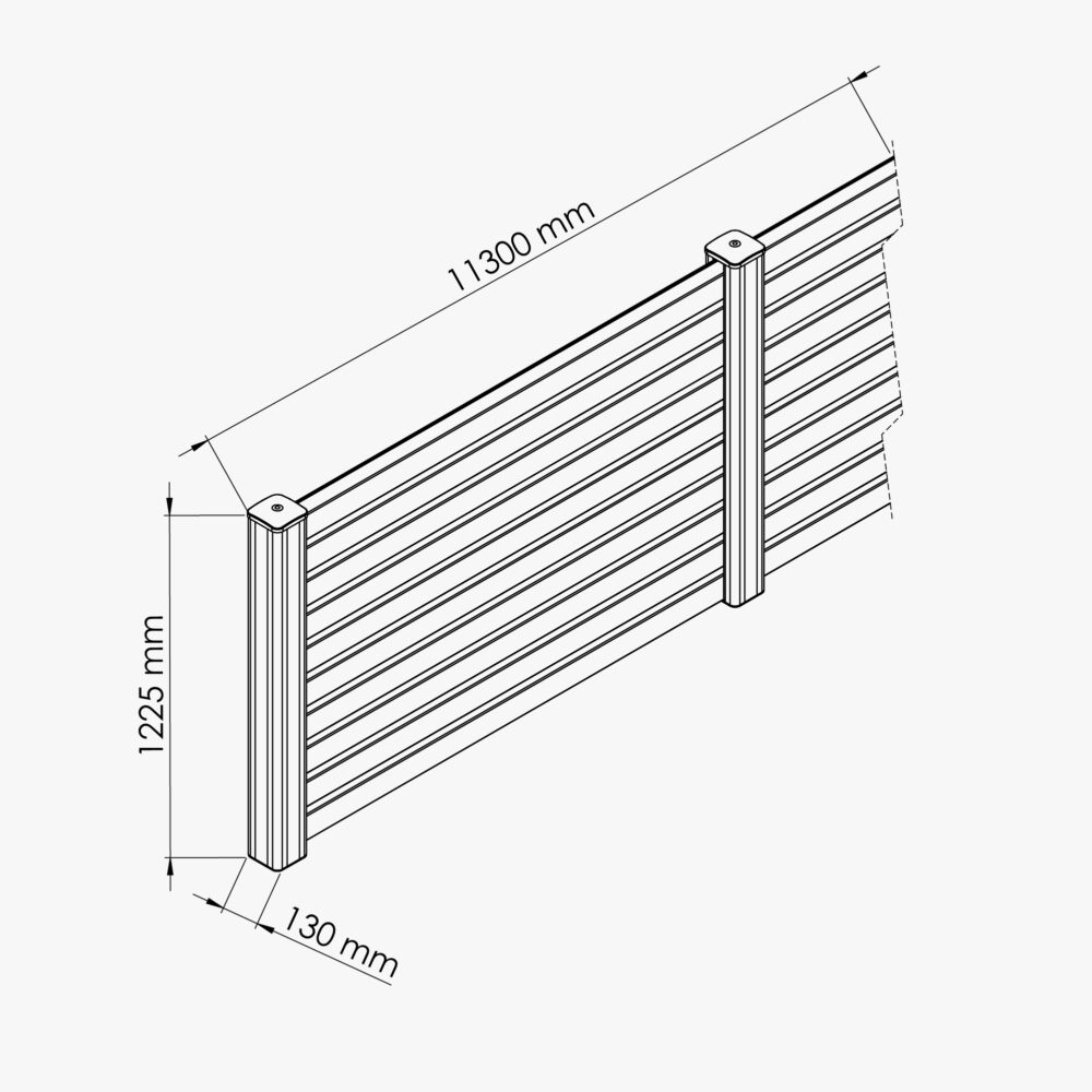 Kit Clôture PRO PVC Blanc H. 120 cm x L. 11.30 m - 10 Lisses claire-voie – Image 4