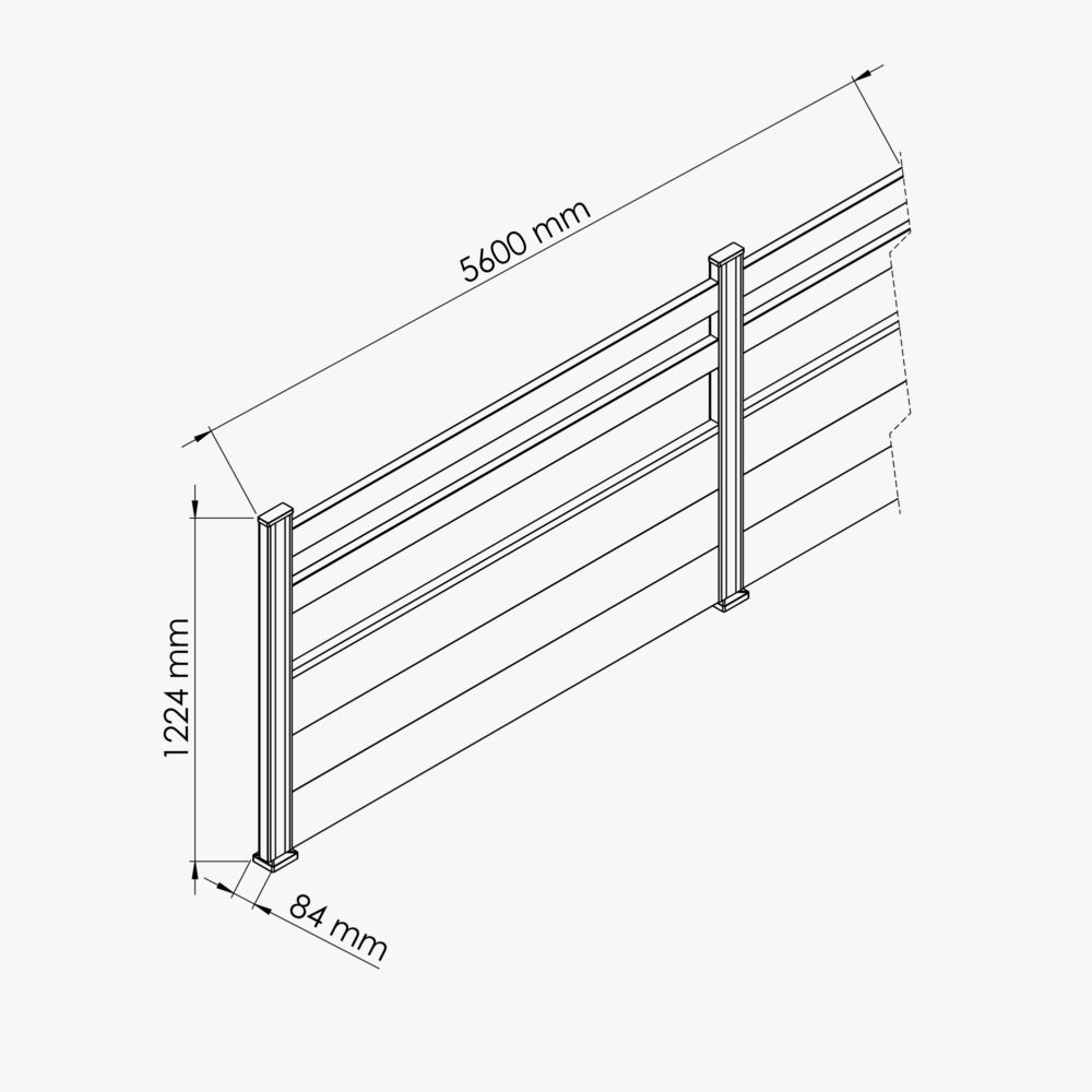 Kit Clôture SLIM PVC Blanc H. 120 cm x L. 5.60 m - 2 Lisses + 3 Soubassements – Image 4