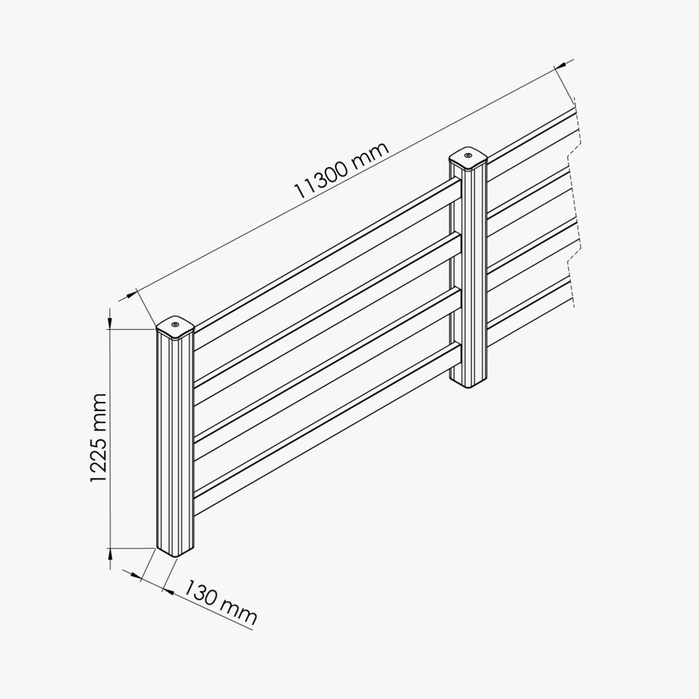Kit Clôture PRO PVC Blanc H. 120 cm x L. 11.30 m - 4 Lisses – Image 4