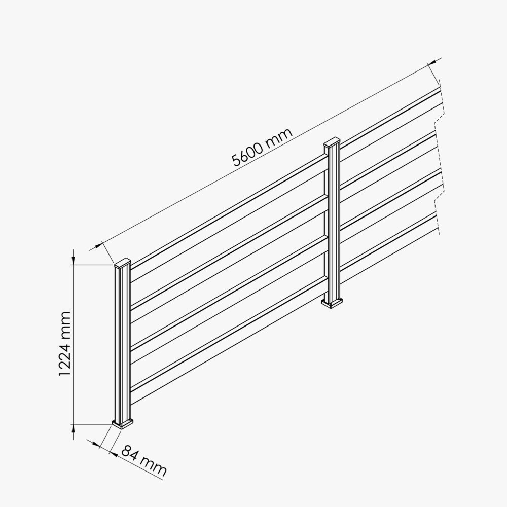 Kit Clôture SLIM PVC Blanc H. 120 cm x L. 5.60 m - 4 Lisses – Image 4