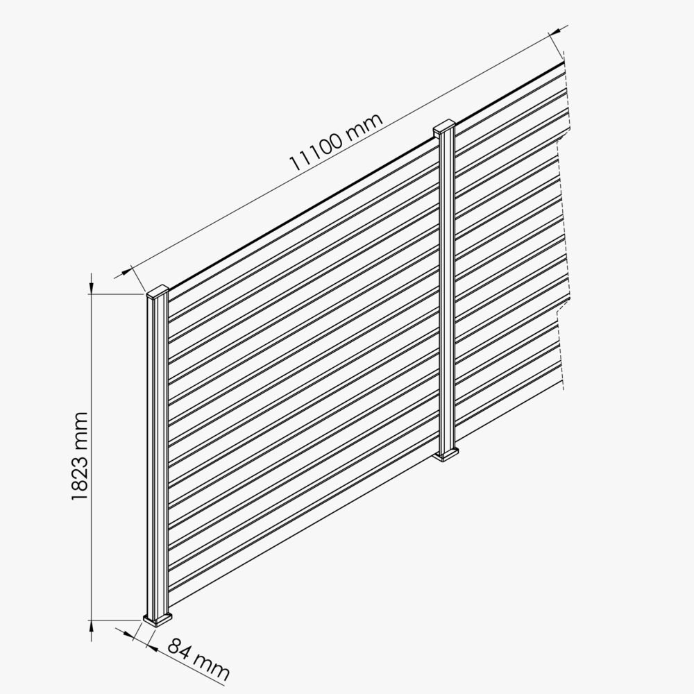 Kit Clôture SLIM PVC Blanc H. 180 cm x L. 11.10 m - 15 Lisses claire-voie – Image 4