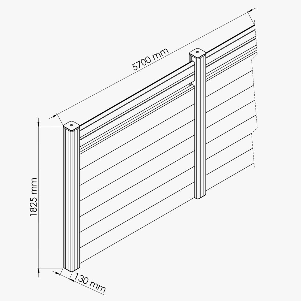 Kit Clôture PRO PVC Blanc H. 180 cm x L. 5.70 m - 2 Lisses claire-voie + 7 Soubassements – Image 4