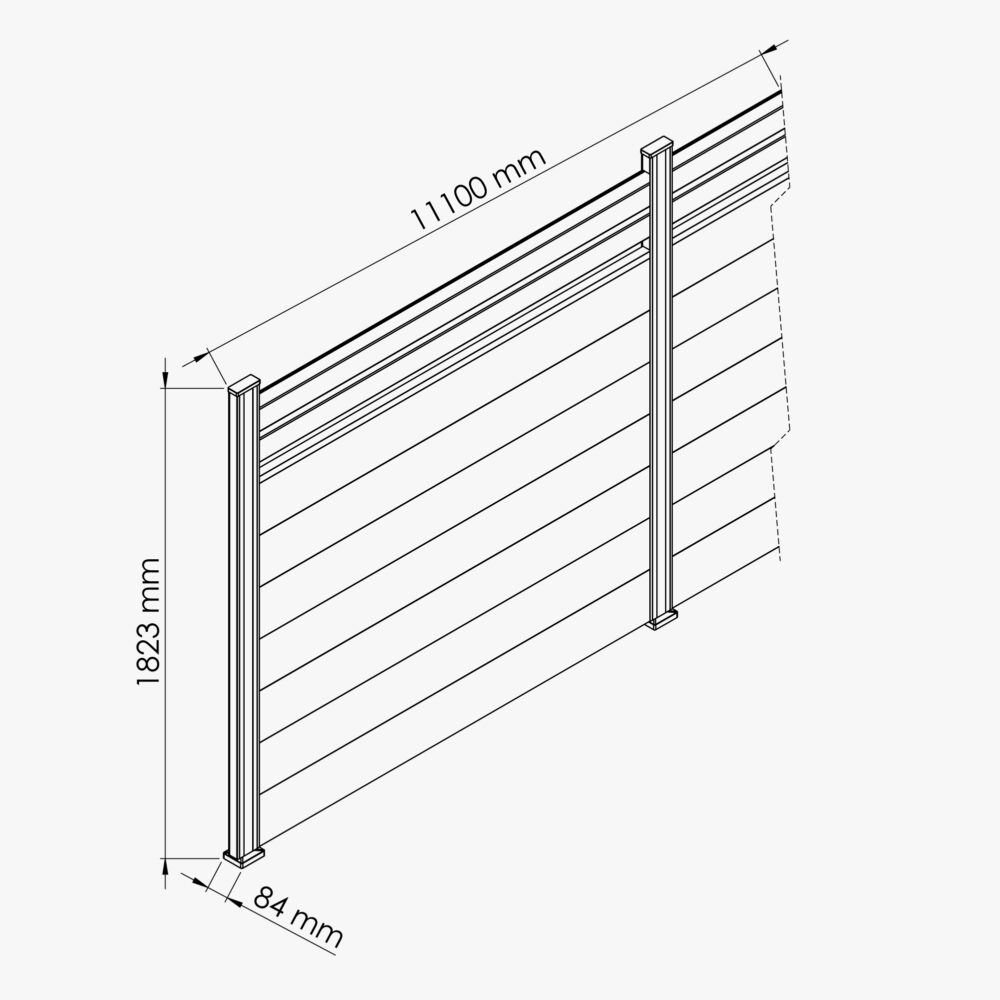 Kit Clôture SLIM PVC Blanc H. 180 cm x L. 11.10 m - 2 Lisses claire-voie + 7 Soubassements – Image 4