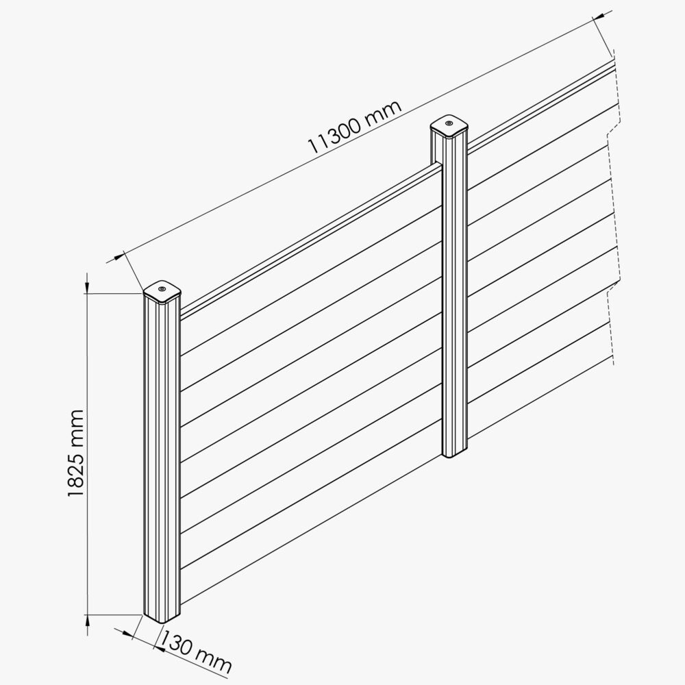 Kit Clôture PRO PVC Blanc H. 180 cm x L. 11.30 m - 8 Soubassements – Image 4