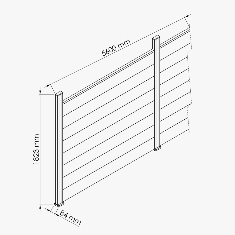 Kit Clôture SLIM PVC Blanc H. 180 cm x L. 5.60 m - 8 Soubassements – Image 4