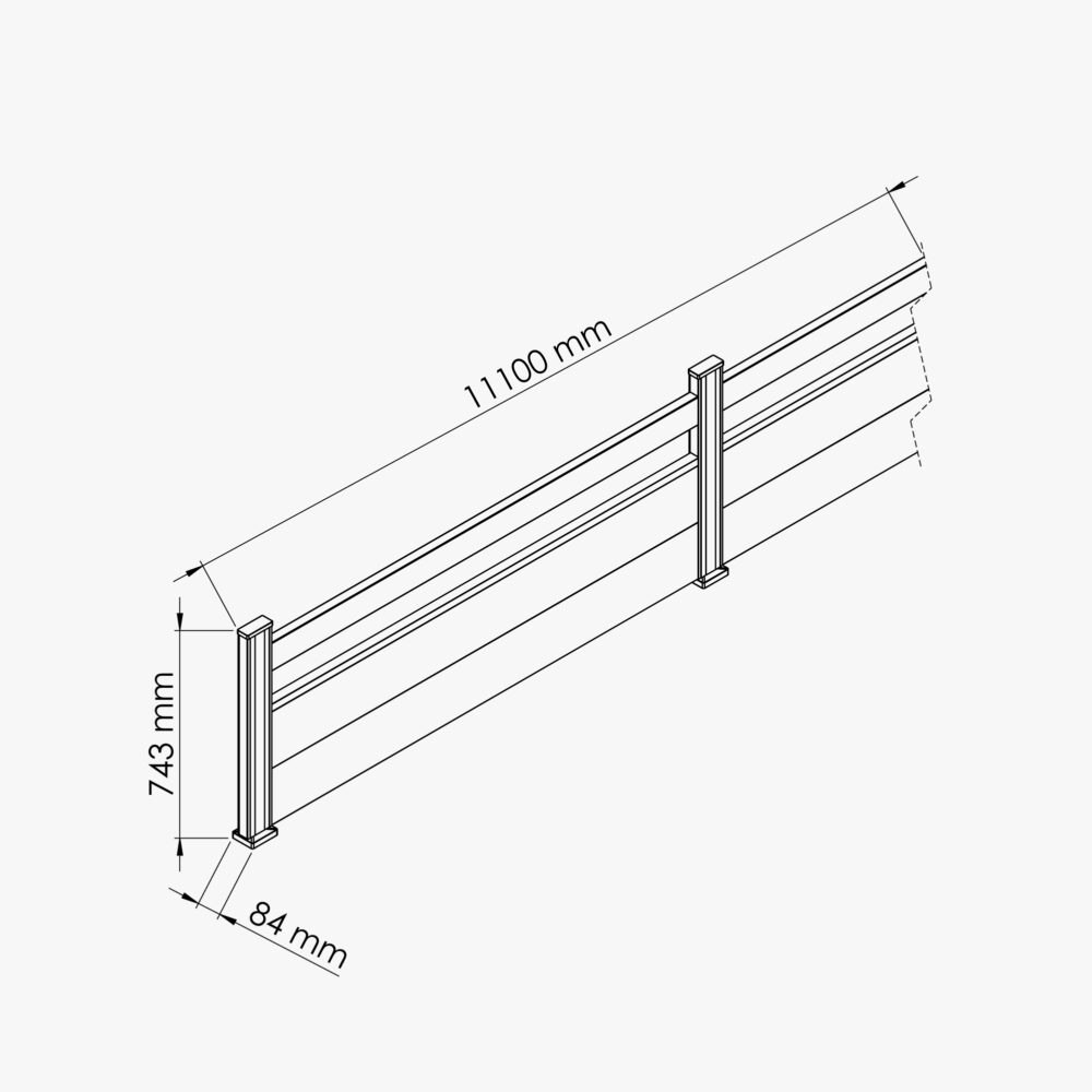Kit Clôture SLIM PVC Blanc H. 72 cm x L. 11.10 m - 1 lisse + 2 soubassements – Image 4